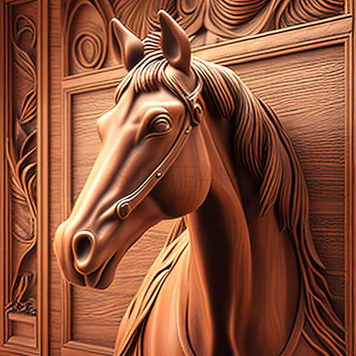 3D модель Секретаріат кінь знаменита тварина (STL)