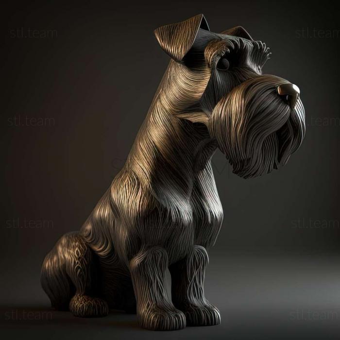 3D model Zwergschnauzer dog (STL)