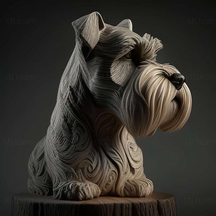 3D model Zwergschnauzer dog (STL)