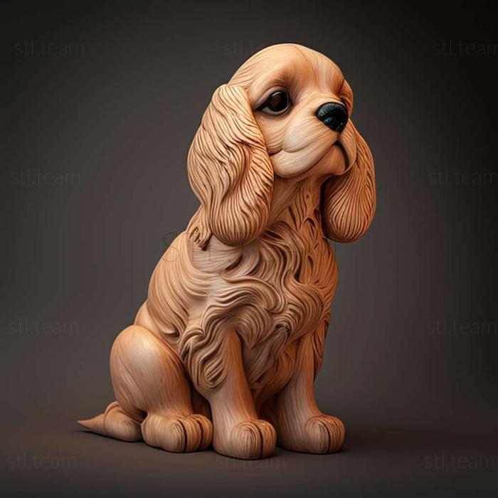 3D model American Cocker Spaniel dog (STL)