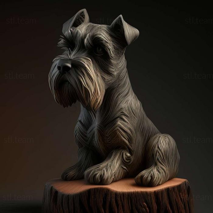 3D model Zwergschnauzer dog (STL)