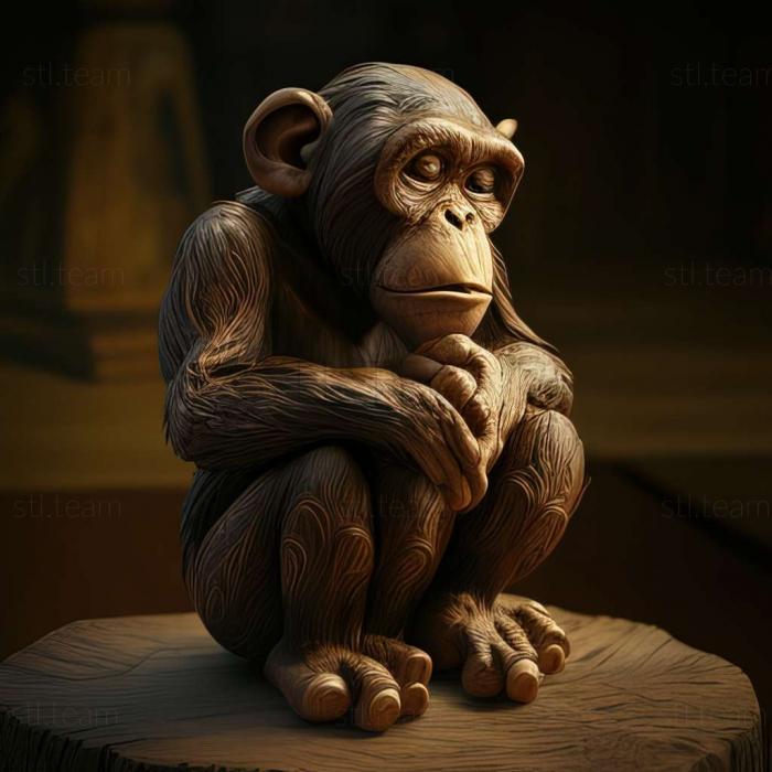 3D model Mickey chimpanzee famous animal (STL)