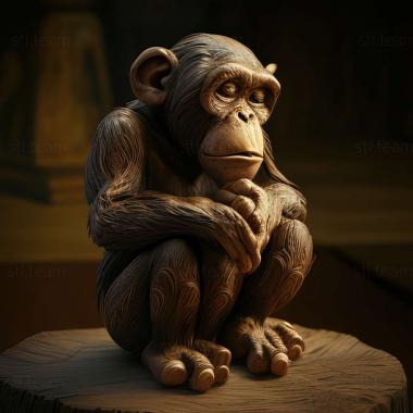 3D model Mickey chimpanzee famous animal (STL)