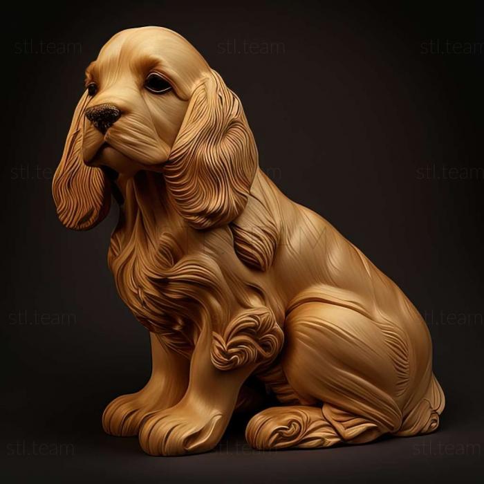 3D model American Cocker Spaniel dog (STL)