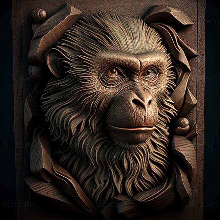 3D model Jack baboon famous animal (STL)