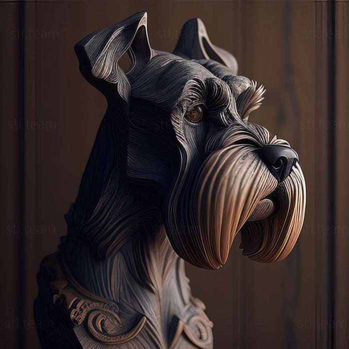 3D model Zwergschnauzer dog (STL)