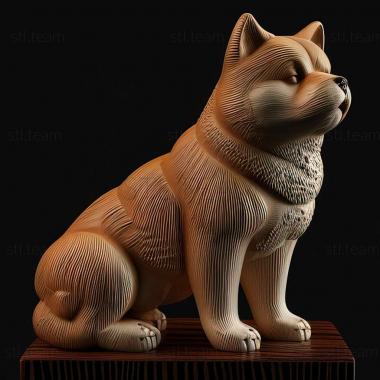 3D model American Akita dog (STL)