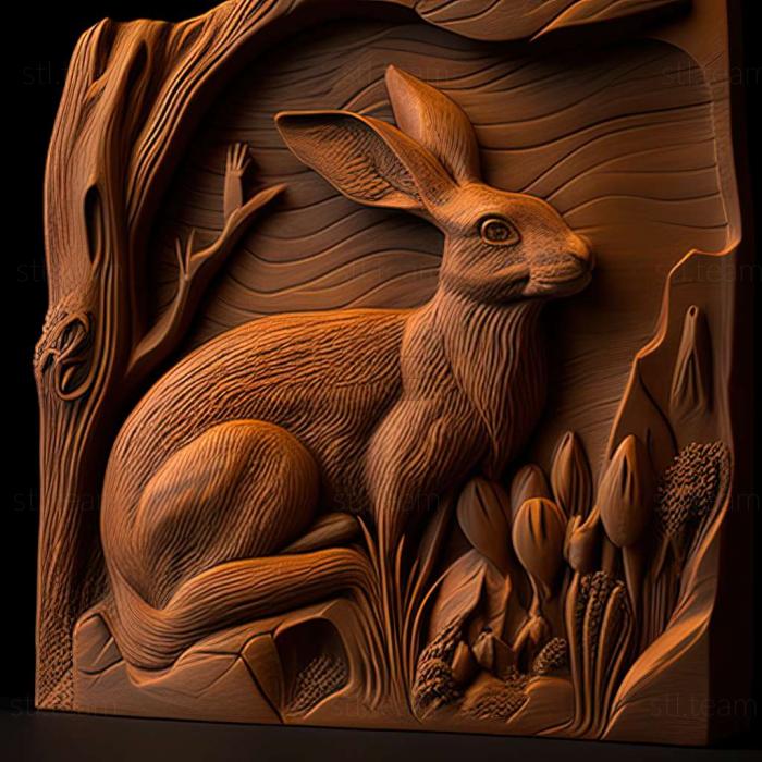 3D model John Knowles the Hare American artist (STL)