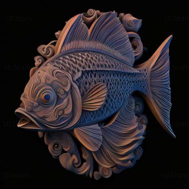 3D model Masked yulidochrome fish (STL)