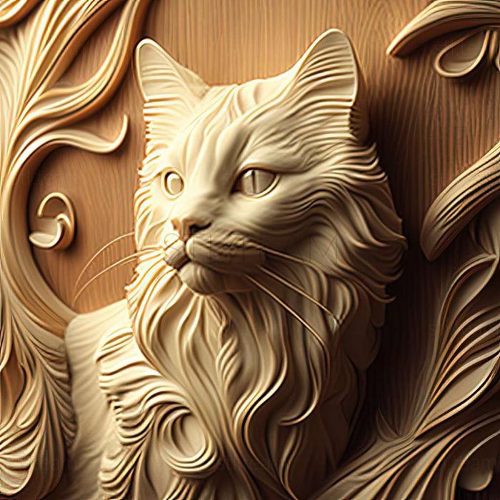 3D model Turkish Angora cat (STL)