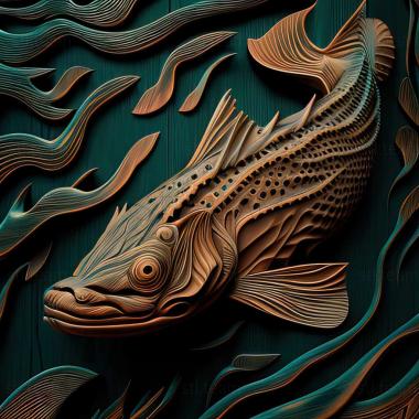 3D model Leopard catfish fish (STL)