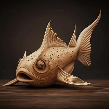 3D model Flat  nosed catfish fish (STL)