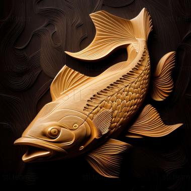 3D model Golden catfish fish (STL)