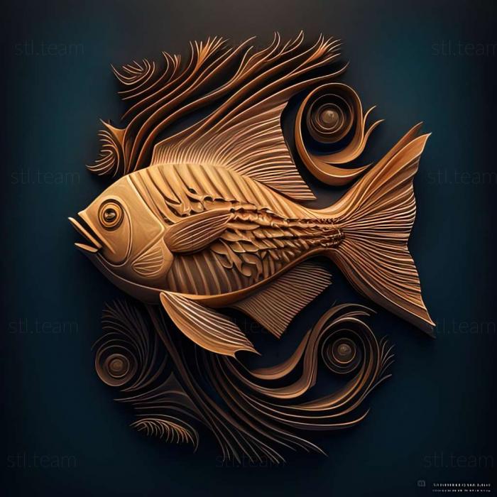 3D model Needle  shaped farlovella fish (STL)