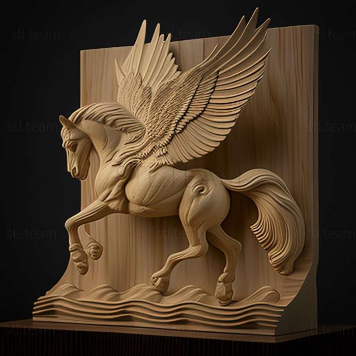 Animals pegasus on stand3d