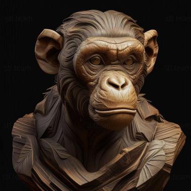 3D model Nim Chimpsky famous animal (STL)