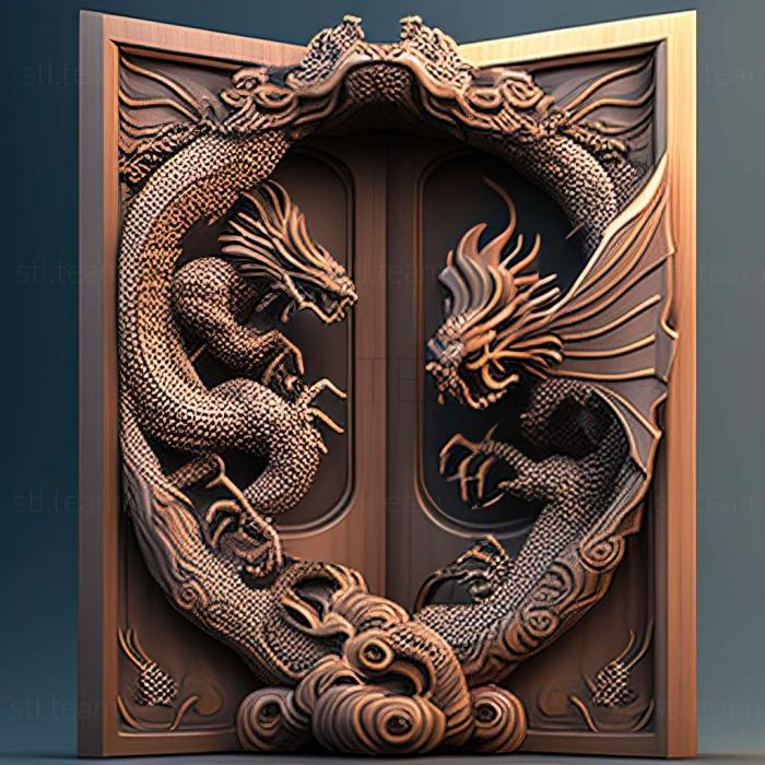 door with CHINA DRAGONS