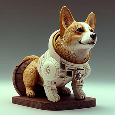 3D model Brave cosmonaut dog famous animal (STL)