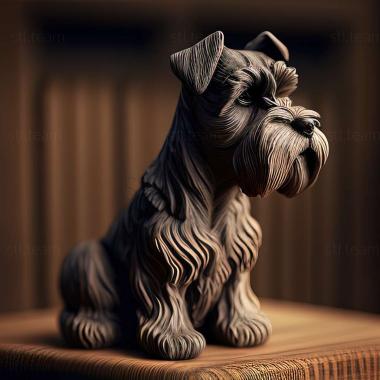 3D model Zwergschnauzer dog (STL)