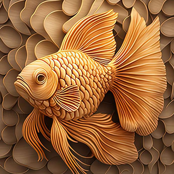 Curly  gilled goldfish fish