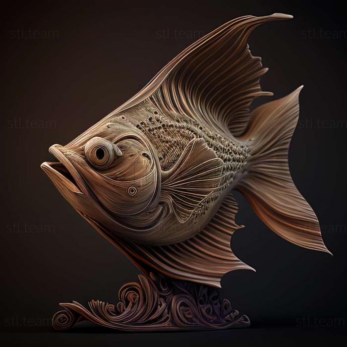 3D model Broad  finned pecilia fish (STL)