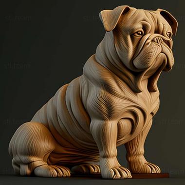 3D модель Собака континентальний бульдог (STL)