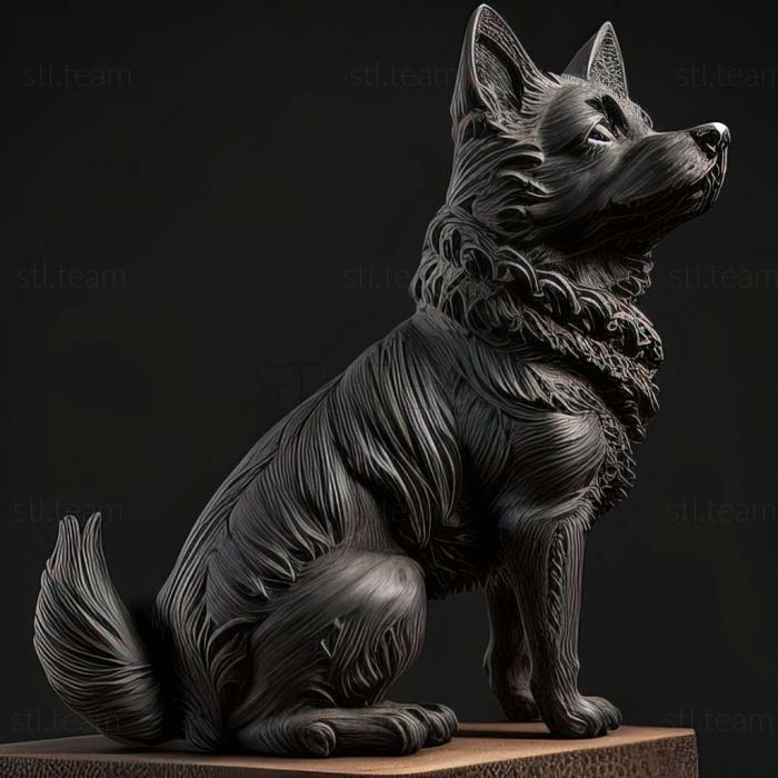 3D модель Собака норвезький чорний елькхаунд (STL)