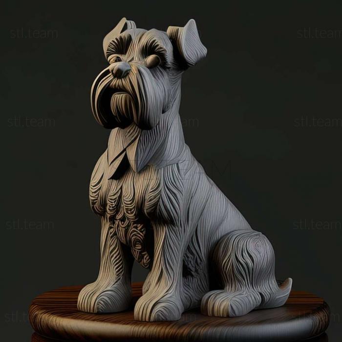 3D model Zwergschnauzer dog (STL)