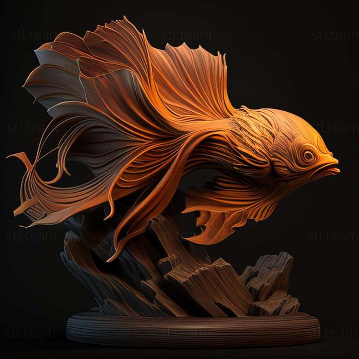 Delta   tailed fighting fish fish