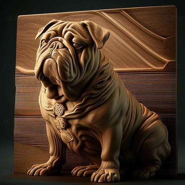 3D model English Bulldog dog (STL)