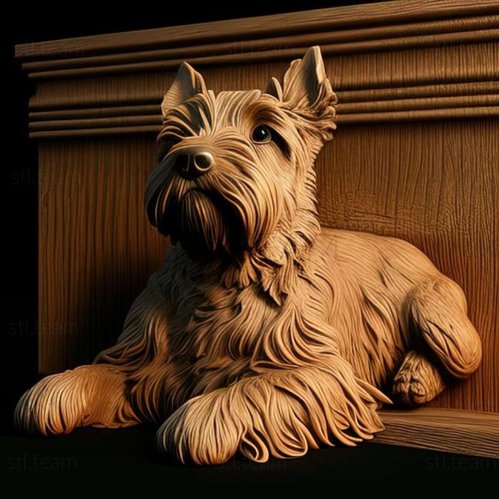 3D model Irish soft haired Wheat Terrier dog (STL)