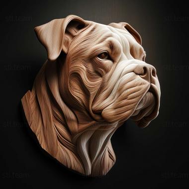 3D model American Bulldog dog (STL)