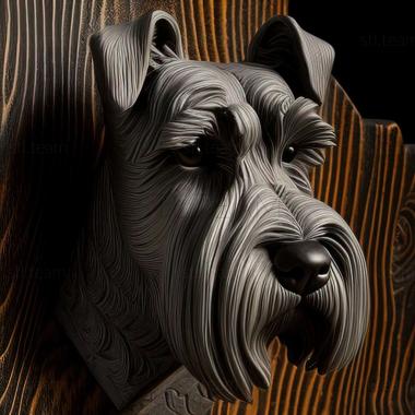 3D model Zwergschnauzer dog (STL)