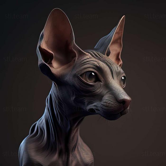 3D model Mexican Hairless cat (STL)