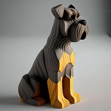 3D model Zwergschnauzer dog (STL)