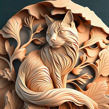 3D model Oriental Bicolour cat (STL)