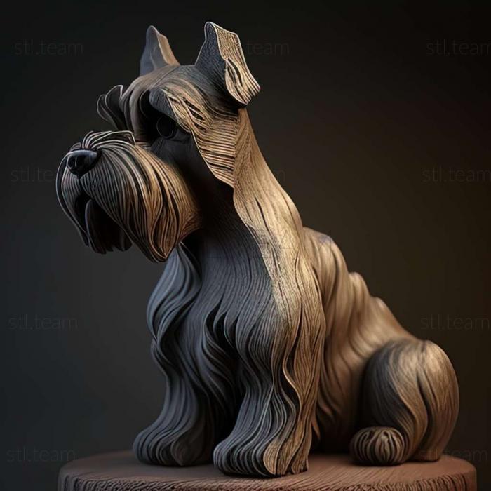 3D model Zwergschnauzer dog (STL)