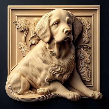 3D модель Прямошерстий собака ретривер (STL)
