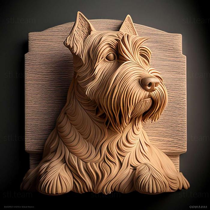 3D model Irish soft haired Wheat Terrier dog (STL)