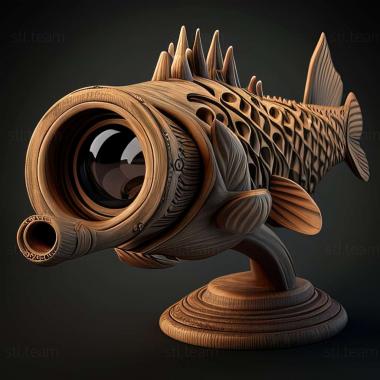 3D модель Телескоп с тигровой рыбой (STL)