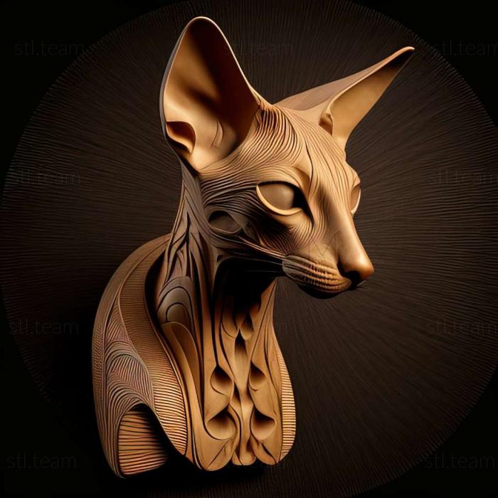 3D model Oriental Shorthair cat (STL)