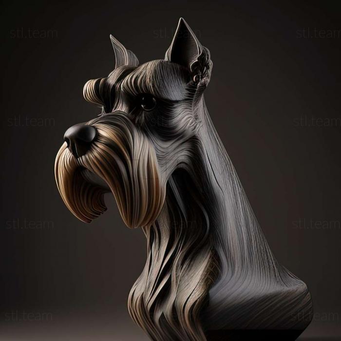 3D model Zwergschnauzer dog (STL)