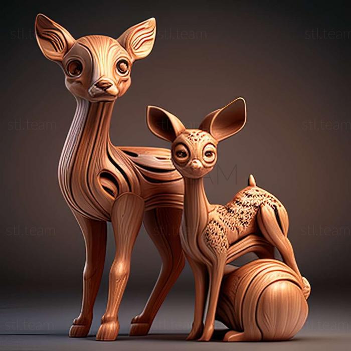 3D model Lucky and Flo famous animal (STL)