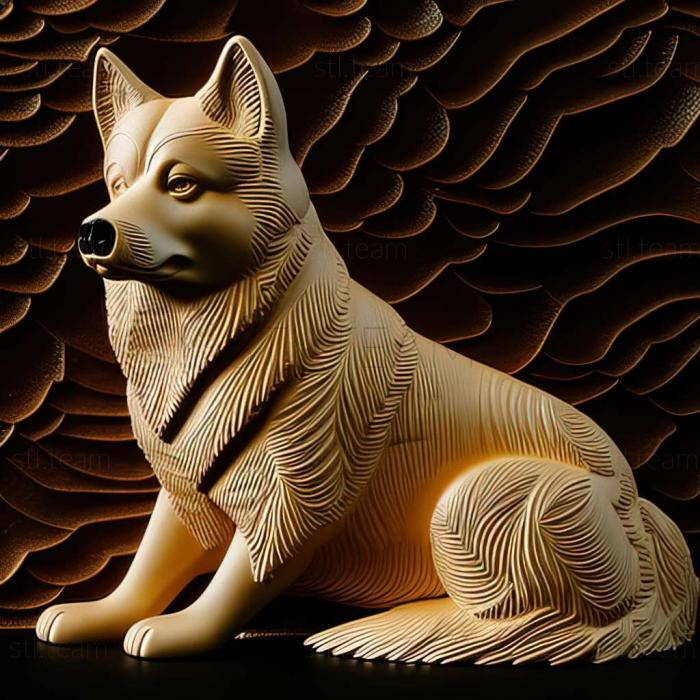 3D model American Akita dog (STL)