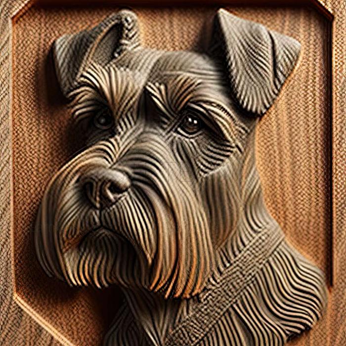 3D model Mittelschnauzer dog (STL)