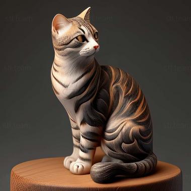 3D model Russian White Black and Tabby cat (STL)