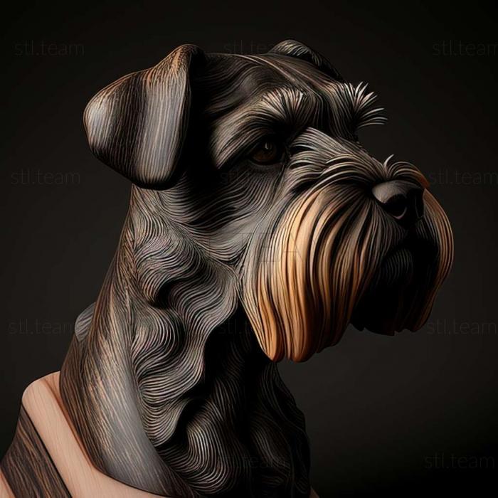 3D model Zwergschnauzer dog (STL)