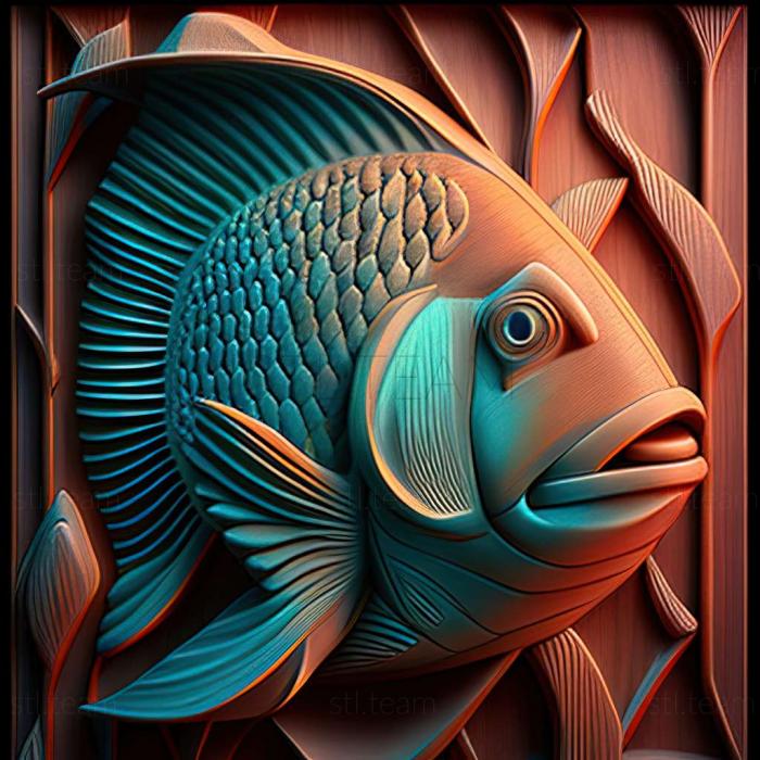 3D model Cichlid parrot fish (STL)