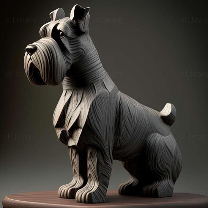 3D model Zwergschnauzer dog (STL)