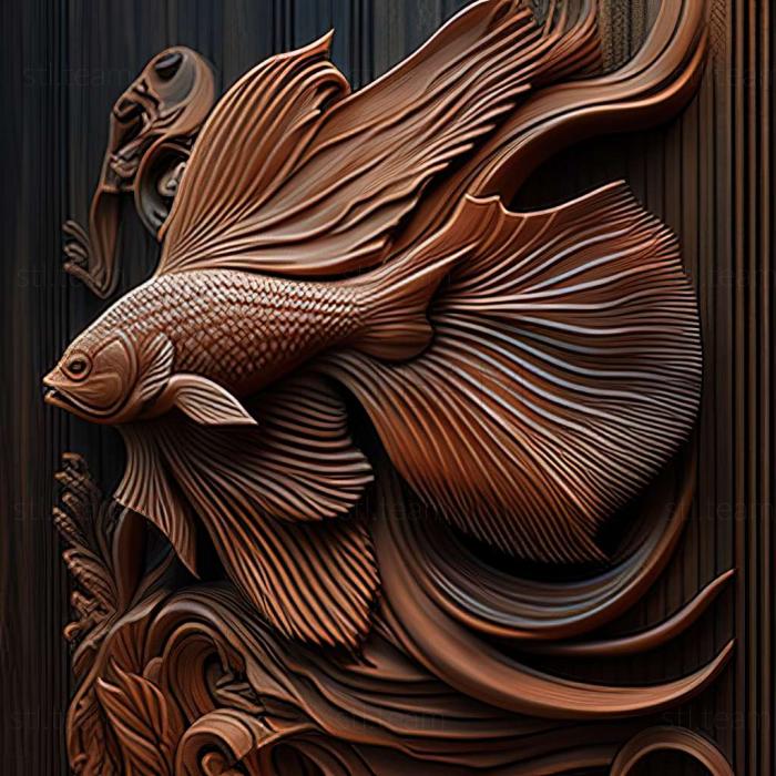 3D модель Дельтахвостая бойцовая рыба (STL)